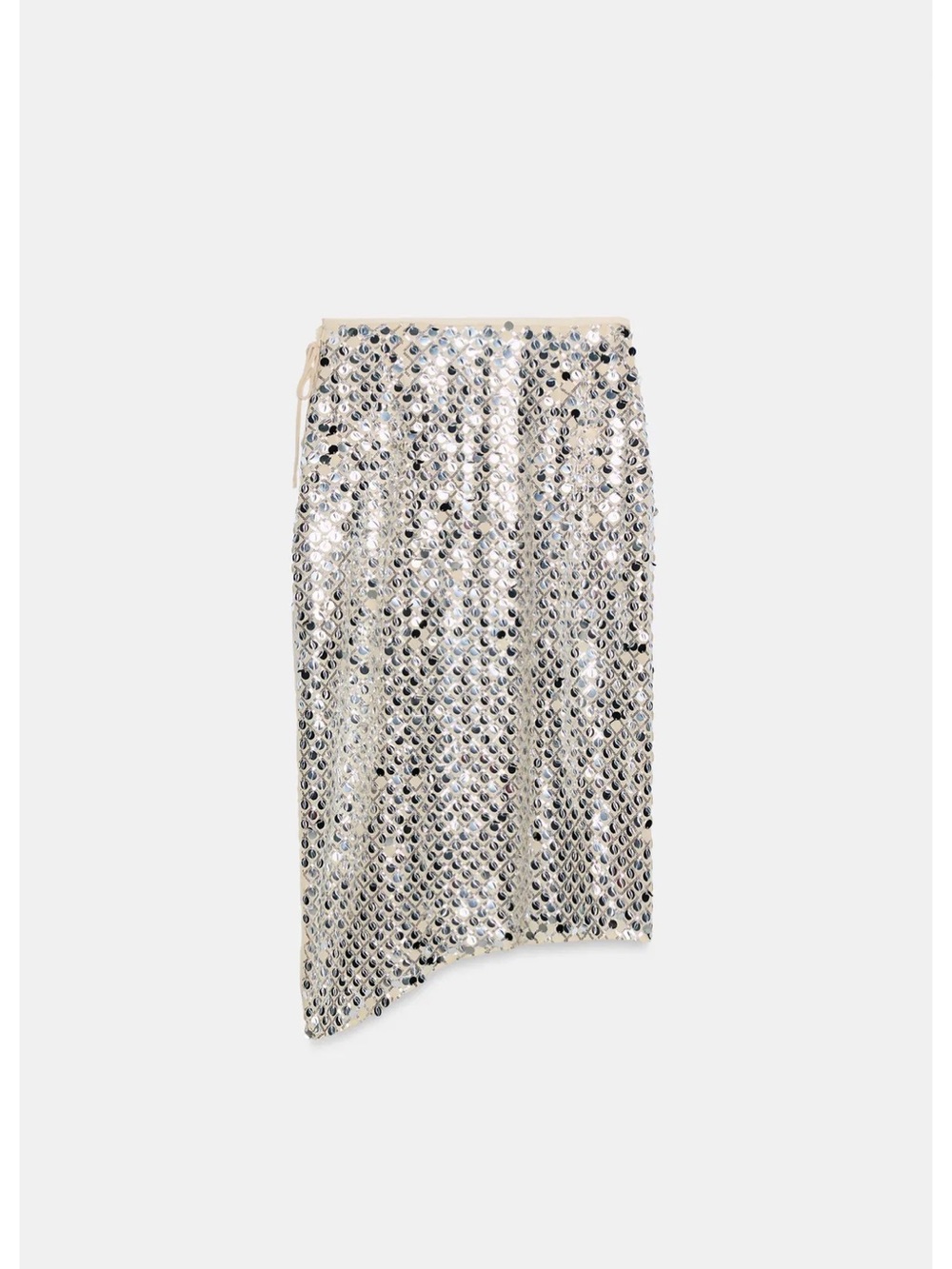 ZARA ASYMMETRIC SEQUIN MIDI SKIRT - Picture 4 of 5